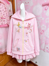 Ruffled Graphic Cardigan