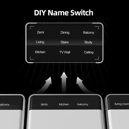 Zemismart DIY Name Switch EU Type Zigbee Smart Display Screen Touch Light Switch Works with Tuya Alexa Google Home Voice Control