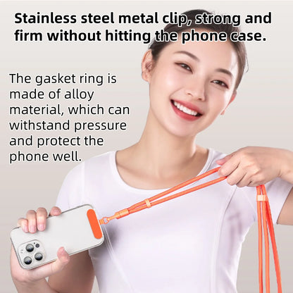 Universal Phone Lanyard with Clip Upgraded Anti-Drop 360° Rotation Adjustable Neck/Crossbody Strap for All Phone Cases