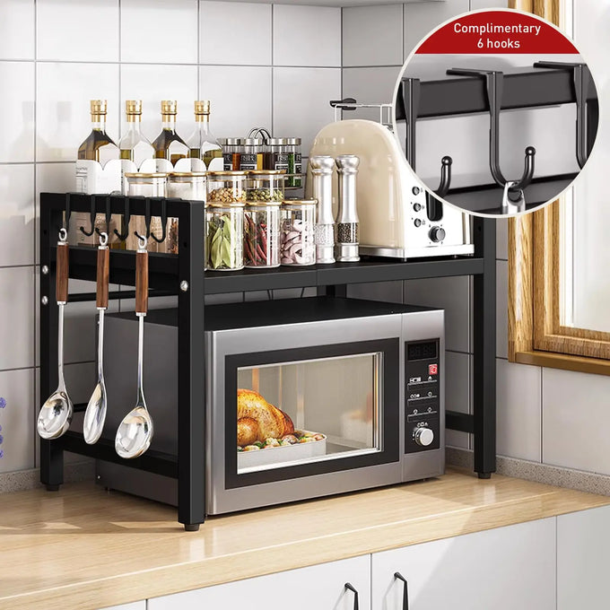 Expandable Microwave Storage Shelf — product image