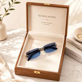 Rimless Rectangle Sunglasses Set — view 4