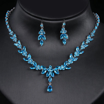 Emmaya Exquisite Jewelry Sets For Women Wedding Party Accessories Cubic Zircon Stud Earrings & Necklace Gift