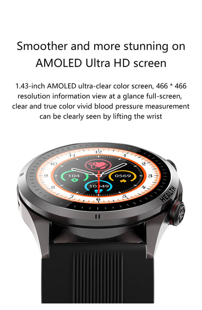 2026 New Upgrade Air Pump Blood Pressure Accurate Measure SmartWatch ECG Micro Physical Examination NFC Airbag Smart Watches Man