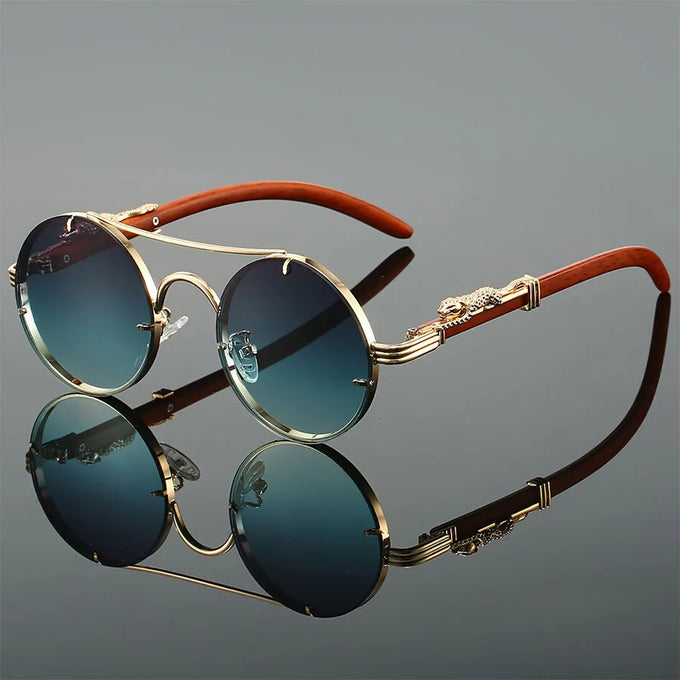 Vintage Round Double-Bridge Sunglasses — view 1