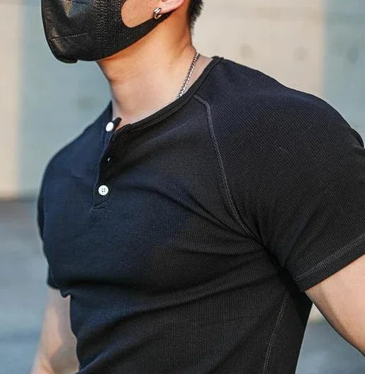 T Shirt Men Casual Short Sleeve Muscle Joggers Bodybuilding Tshirt Male Gym Fitness Tops Tee Streetwear Slim Fit Summer T-shirt