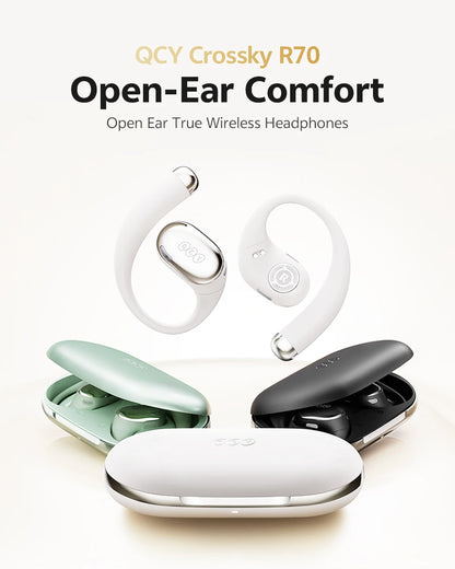 QCY Crossky R70 BH24CT02A Open-Ear Wireless Headphones Hi-Res with LDAC Bluetooth 6.0 Earphones Bass Boost Spatial Sound Earbuds