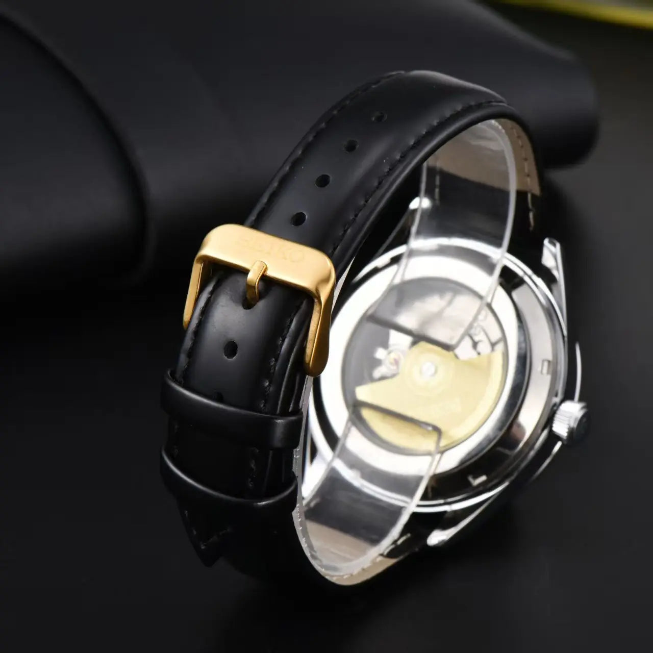 Seiko Business Leisure Machinery Watch Fashion Simple Calendar High quality Leather Strap Men's Women's Boutique Couple Watch