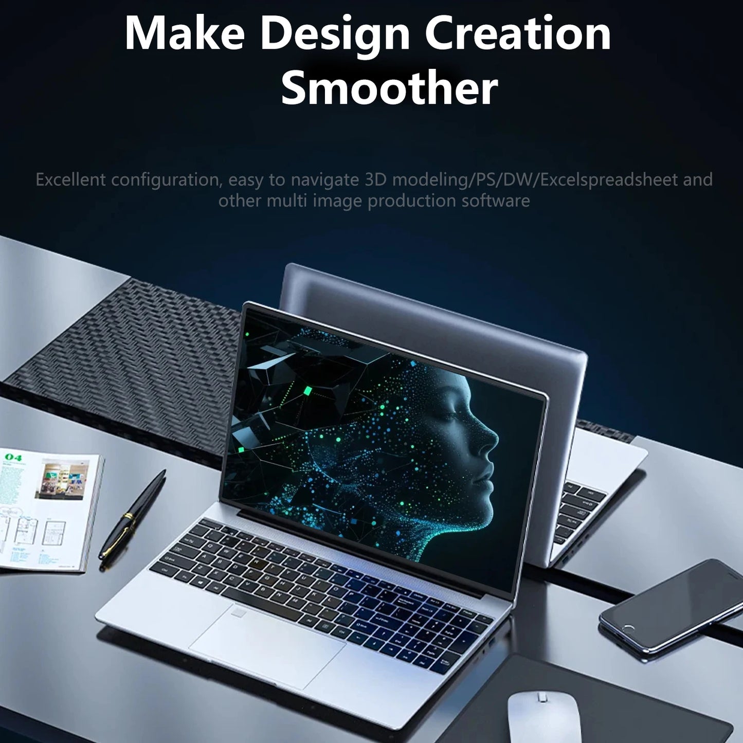 15.6 Inch Laptop Intel Core i9 10980HK Windows 11 Pro 32GB DDR4 M.2 2TB SSD Ultrabook Computer Fingerprint Unlock WIFI Fast