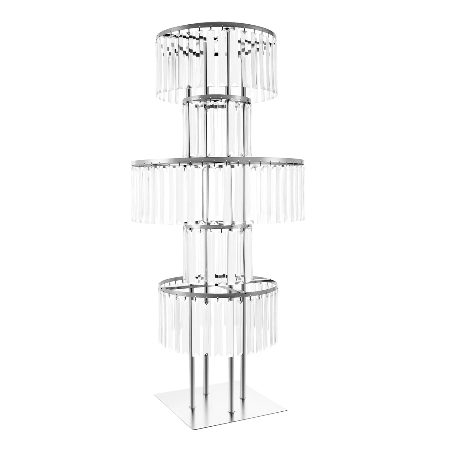 5 Tiers Wedding Centerpieces Flower Stand, 110cm Acrylic Crystal Flower Vase Rack Floor Table Decor Display Holder, Gold/Silver