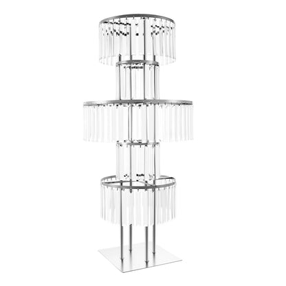 5 Tiers Wedding Centerpieces Flower Stand, 110cm Acrylic Crystal Flower Vase Rack Floor Table Decor Display Holder, Gold/Silver