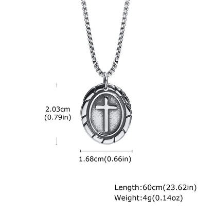 Stylish Men's Stainless Steel Cross Necklace,Punk Hip Hop Cross Pendant Necklace,Birthday Party Jewelry Gift for Him Dad Son