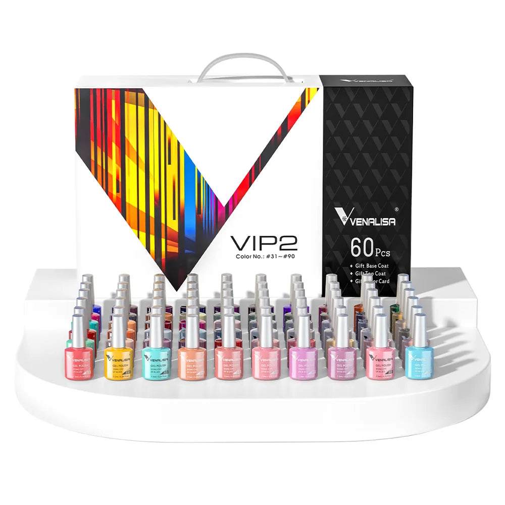 1Set VENALISA TPO FREE Whole Set Nail Gel Polish with Color Display For New Learner Nail Maincure Gel Varnish Branded Suitcase