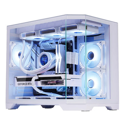 WJCOOLMAN Dreamer mini PC case M-ATX Three Sided Glass sea view room 240 water cooler Desktop computer case gabinetes gamer