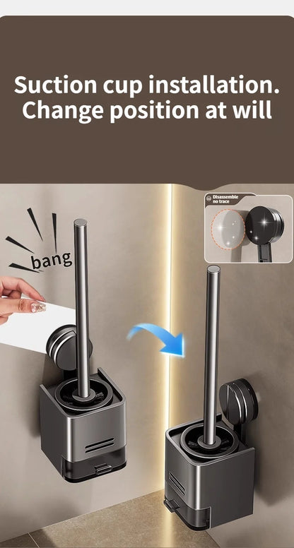 Suction Cup Toilet Brush For Household Wall Mounted Toilets With No Dead Corners Bathroom And Toilet Seat Cleaning Tool
