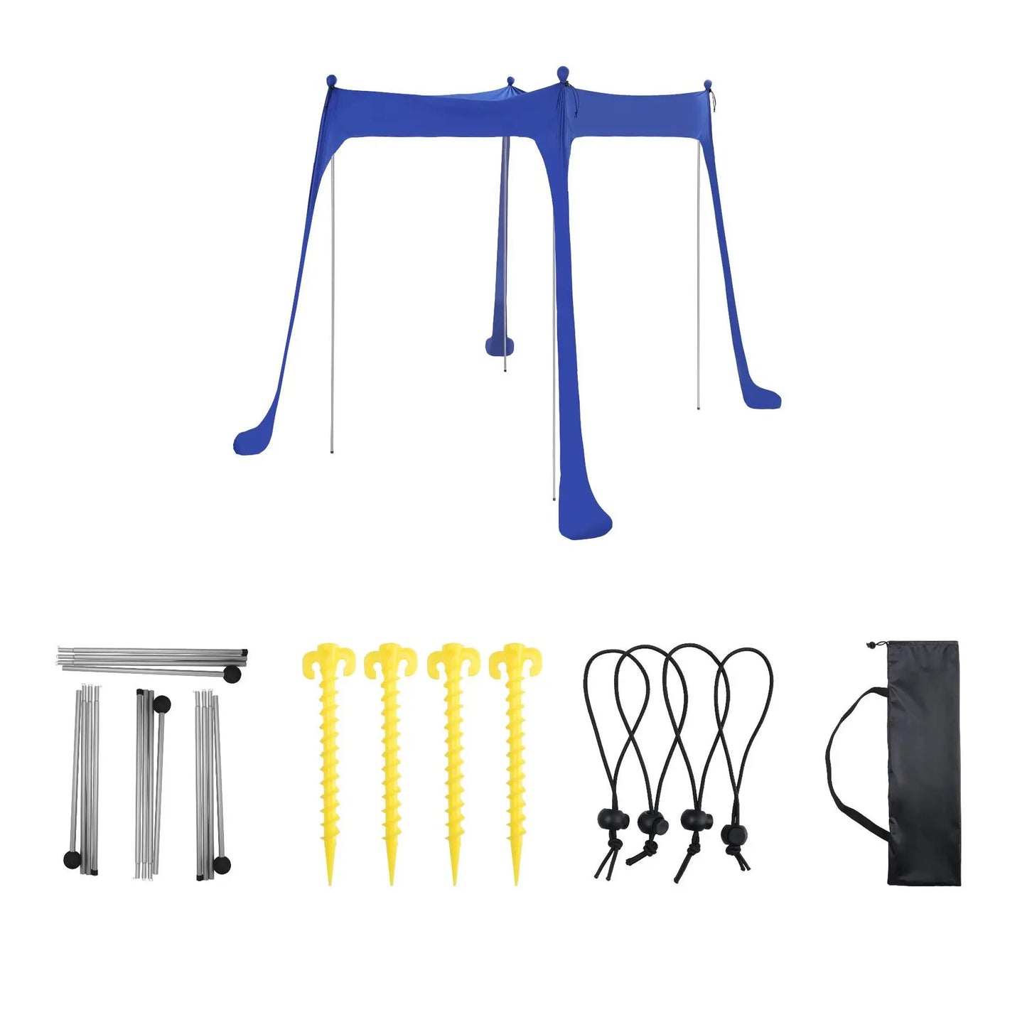 Family Beach Canopy ,Large Beach Sunshade Tent with Stability Poles,UPF50+Outdoor Shade for Beach,Camping,Party or Picnics