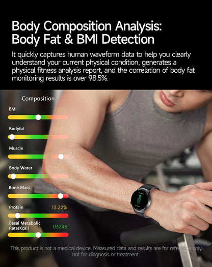 2026 New Accurate Diagnosis ECG Smart Watch Body Fat Blood oxygen BP Health Sport HD AMOLED Screen call Smart watch Men women