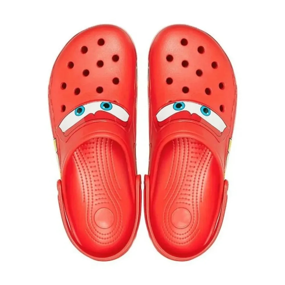 Lightning Mcqueen Outdoor Beach Holey Shoes Cartoon Slippers Men Sandals Casual Ankle-Wrap Eva Car Flip Flops Shoes