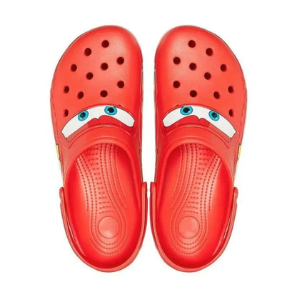 Lightning Mcqueen Outdoor Beach Holey Shoes Cartoon Slippers Men Sandals Casual Ankle-Wrap Eva Car Flip Flops Shoes