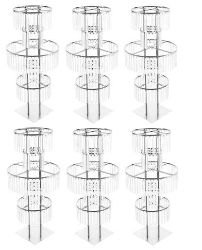 5 Tiers Wedding Centerpieces Flower Stand, 110cm Acrylic Crystal Flower Vase Rack Floor Table Decor Display Holder, Gold/Silver