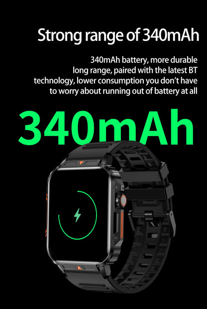 Military Men Smart Watch Health Monitor Wireless Call Smartwatch Fitness IP68 Waterproof Sports Watches for Women Android 2026