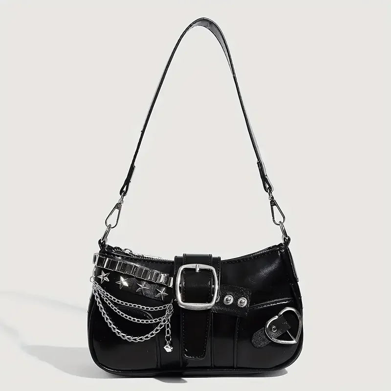 Y2K Rivet Chain Shoulder Bag — view 9