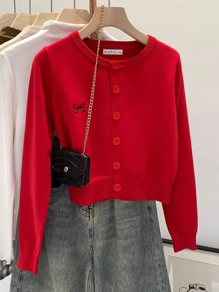 Embroidered Knit Cardigan