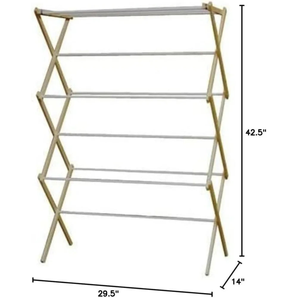 42.5 in. H x 29.5 in. W x 14 in. D Wood Clothes Drying Rack