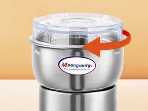 Moongiantgo Coffee Grinder Electric, Mini Spice Grinder, 200W 10s Fast Grinding, Dry Grain Mill for Spices Seeds Rice Beans Seasonings, with Replacment Stainless Steel Blade (Silver, 110V)