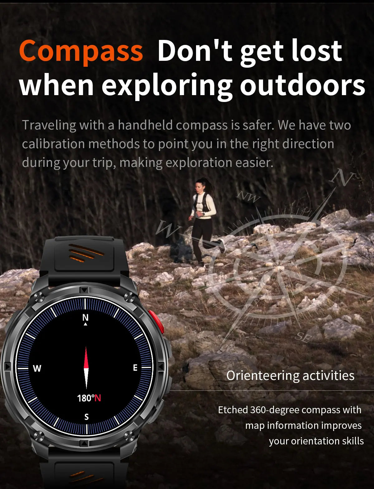 2026 T-Rex3 Ultra 1100mAh Battery 170+Sport Fitness LED Flashlight IP68 Waterproof Bluetooth call GPS track Smartwatch Compass