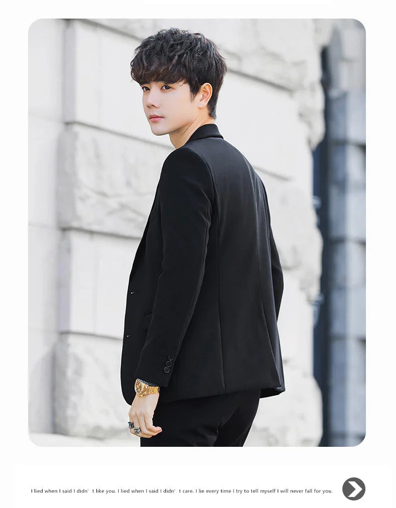 Blazer's New Men's Fashion Outdoor Travel Youth Wedding Campus Slimming Casual Korean-style Cool and Stylish Formal Wear Blazer