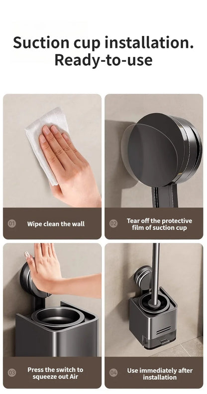 Suction Cup Toilet Brush For Household Wall Mounted Toilets With No Dead Corners Bathroom And Toilet Seat Cleaning Tool