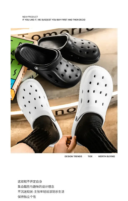 YUYIN Mens Summer Beach Sandals Casual Garden Clogs Outdoor Wide Toe Cross Sandals for Ladies Non Slip House Shower Slippers