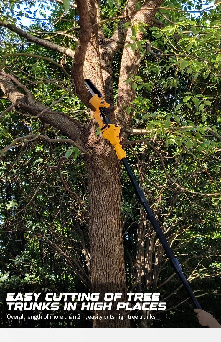 Brushless 1380W Electric Chainsaw Telescoping Pole Pruner High Branch Saw Garden Tree Pruning Tool For Dewalt 20V Battery Pin