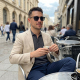 Thin Metal-Frame Square Sunglasses — view 7