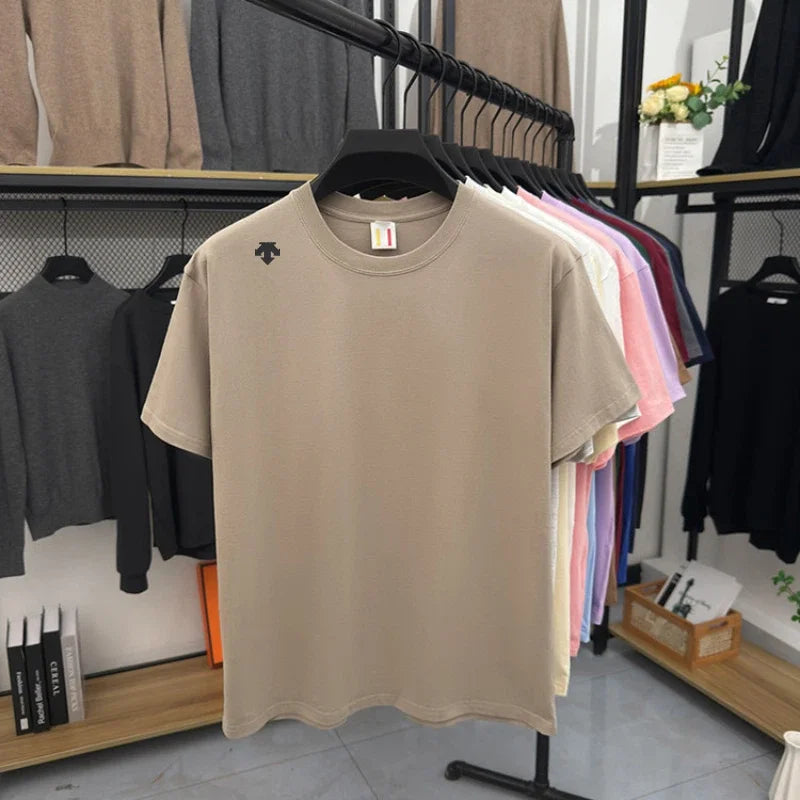 High end sports men's round neck short sleeved T-shirt brand embroidered top summer new 100% cotton comfortable casual T-shirt
