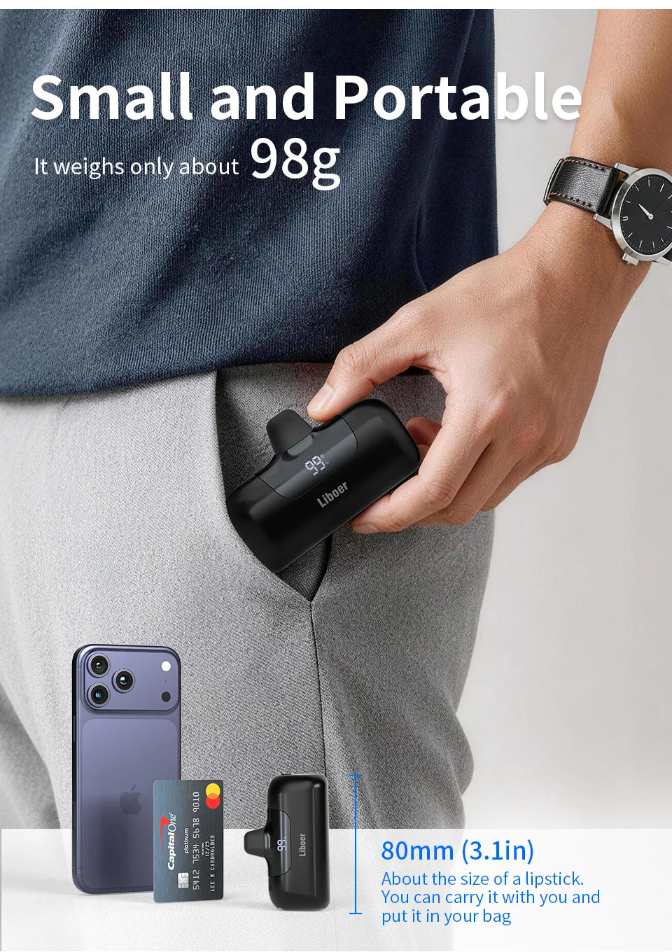 Portable Charger 5000mAh Fast Charging Mini Power Bank Type C for HUAWEI iPhone Samsung Xiaomi Redmi External Battery Powerbank