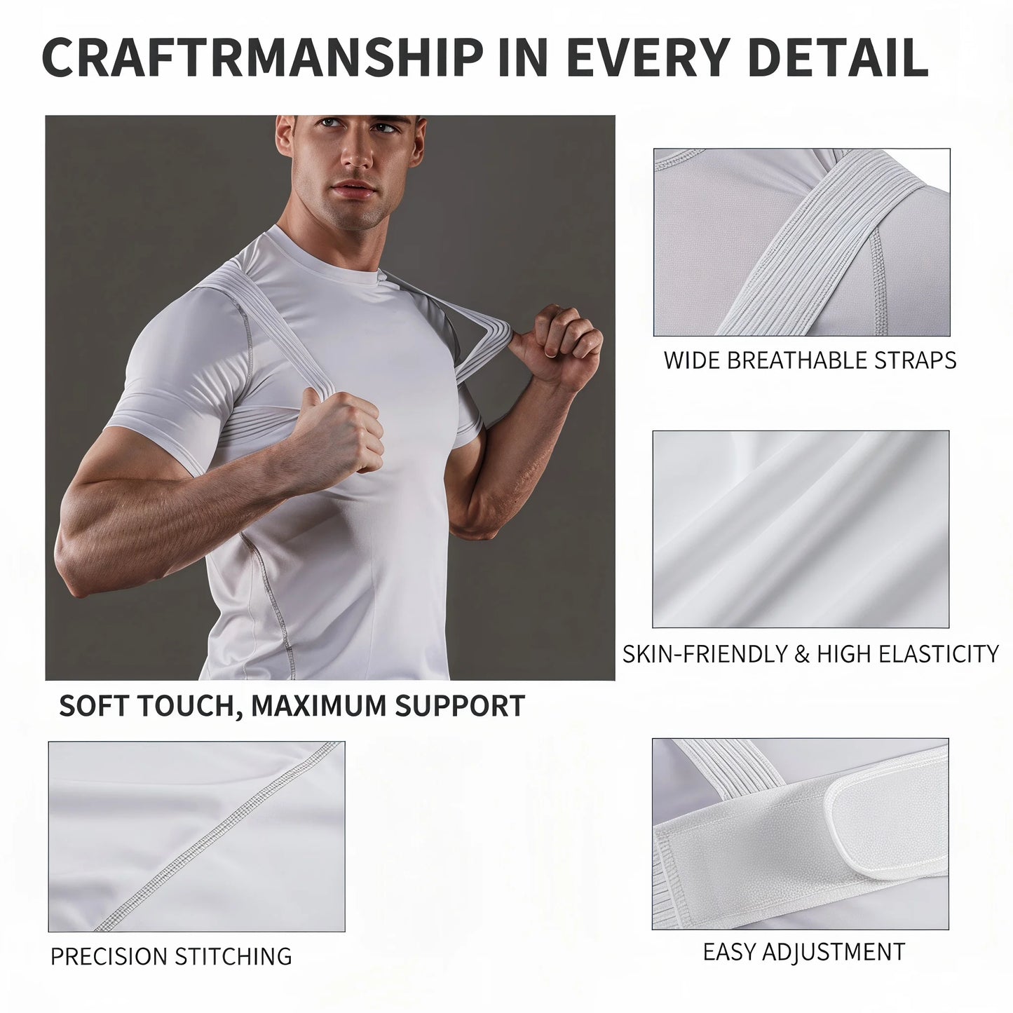 VBOSi Invisible Posture Corrector Adjustable Back Brace Breathable Shoulder Support Belt for Men Women Anti‑Hunchback Spine Pos
