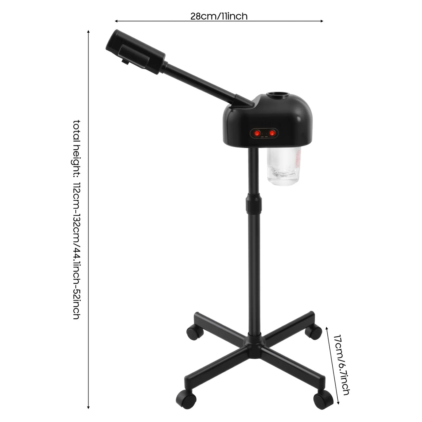 Face Machine Facial Steamer, Black Skin Moisturizing Mist Sprayer, Impact Resistant PP Material for Salon, Hospital, Home, 110V