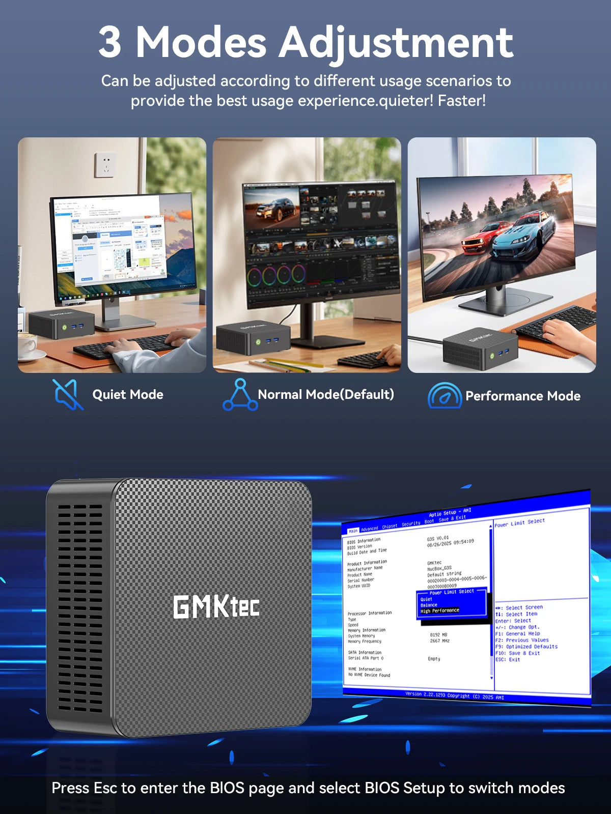 GMKtec G3S Mini PC Intel Alder Lake N95 Windows 11 Pro Mini PC 8GB DDR4 128/256GB PCIe M.2 SSD WiFi 5 BT5.0 Desktop Computer