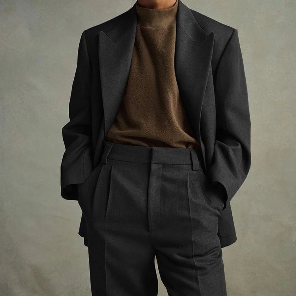 Mens Fashion Suits 2 Piece Set Notch Lapel Single Breasted Comfortable Slim Fit Casual Party Blazer with Trousers Wedding