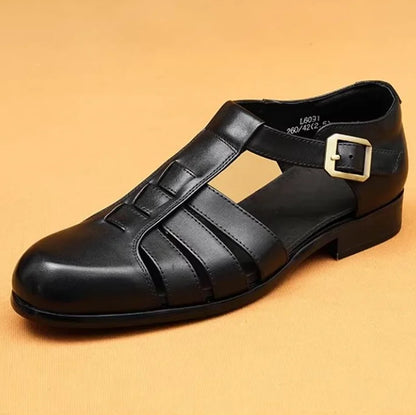 Summer Men's Sandals Leather Dress Shoes Outdoor Soft Pointed Formal Men Wedding Sandals Classic Light Slippers Sandals Sneakers