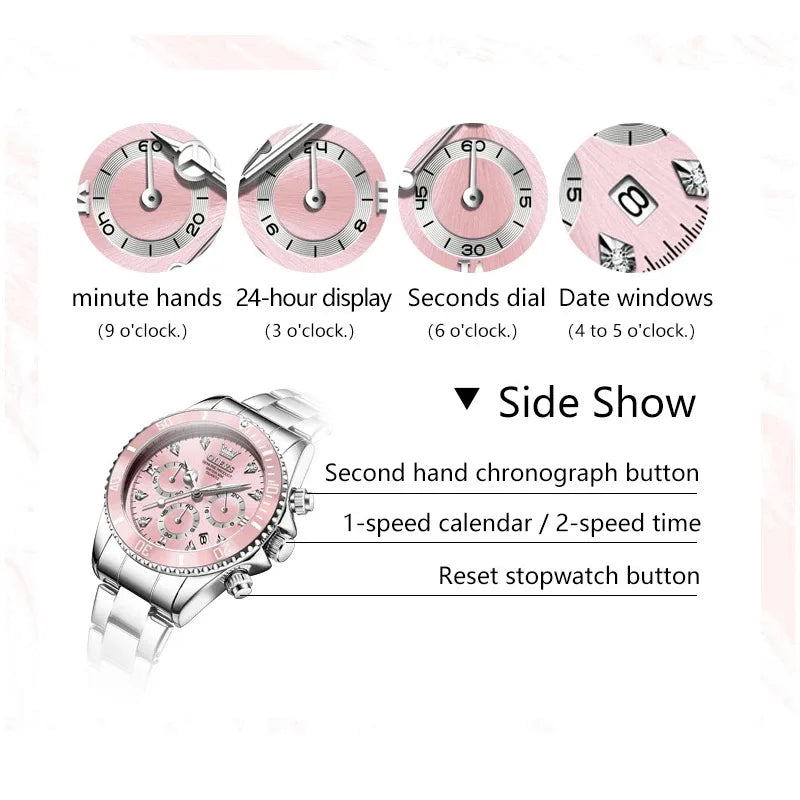 OLEVS 5632 Women's Elegant Luxury Quartz Watch Zircon Scale Waterproof Luminous Hands Date Function And Automatic Date Feature