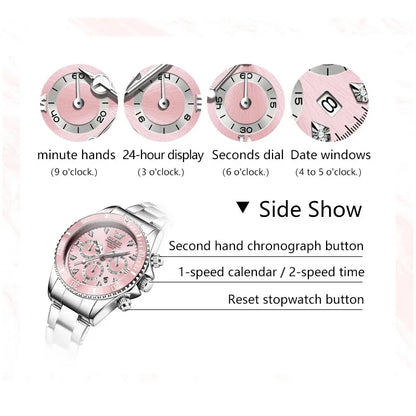 OLEVS 5632 Women's Elegant Luxury Quartz Watch Zircon Scale Waterproof Luminous Hands Date Function And Automatic Date Feature