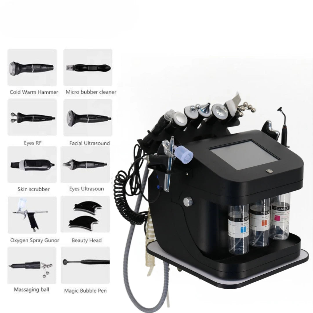 10in1Multifunction Facial Beauty Equipment Hydra Dermabrasion Oxygen Jet Peel Skin Cleaning Machine ProfessionalSalonUseforF