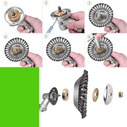 10/6/4inch Wire Brush Trimmer Weed Cutter Head Grass Moss Steel Wire Grass Trimmer Head For Garden Lawnmover Cutter Tools