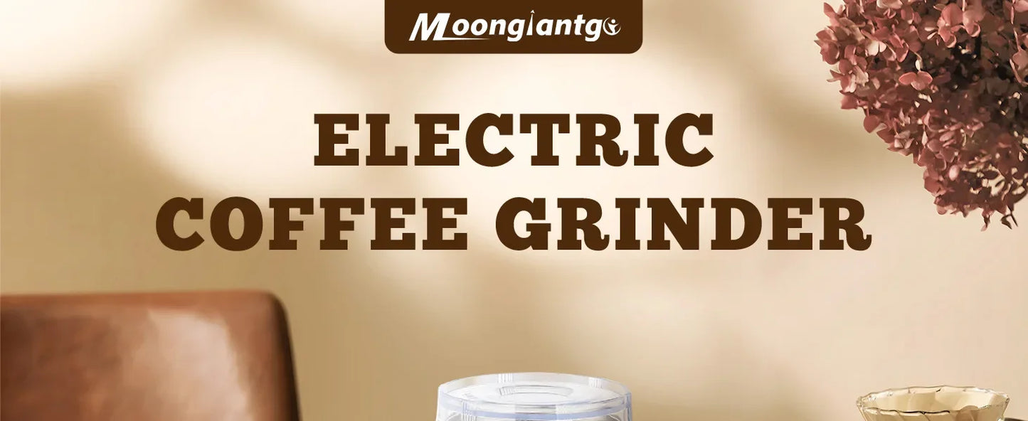 Moongiantgo Coffee Grinder Electric, Mini Spice Grinder, 200W 10s Fast Grinding, Dry Grain Mill for Spices Seeds Rice Beans Seasonings, with Replacment Stainless Steel Blade (Silver, 110V)
