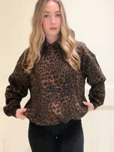 Relaxed Leopard Print Hoodie