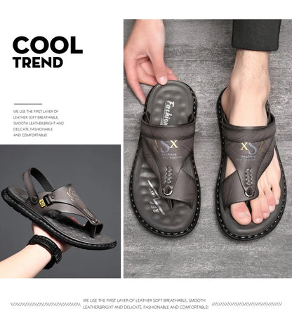 Brand Men's Sandals Summer Soft soled Anti slip Beach Shoes Male  Outdoor comfortable Men slippers Luxury High Quality sandalias