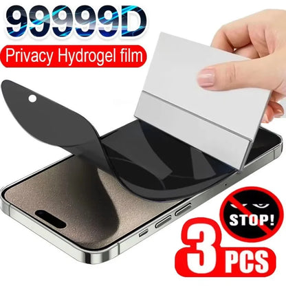 3PCS Anti-Spy Hydrogel Film For iPhone 15 14 16 13 11 12 17 Pro Max Air XR XS X Soft Privacy Screen Protector for iPhone 14 Plus