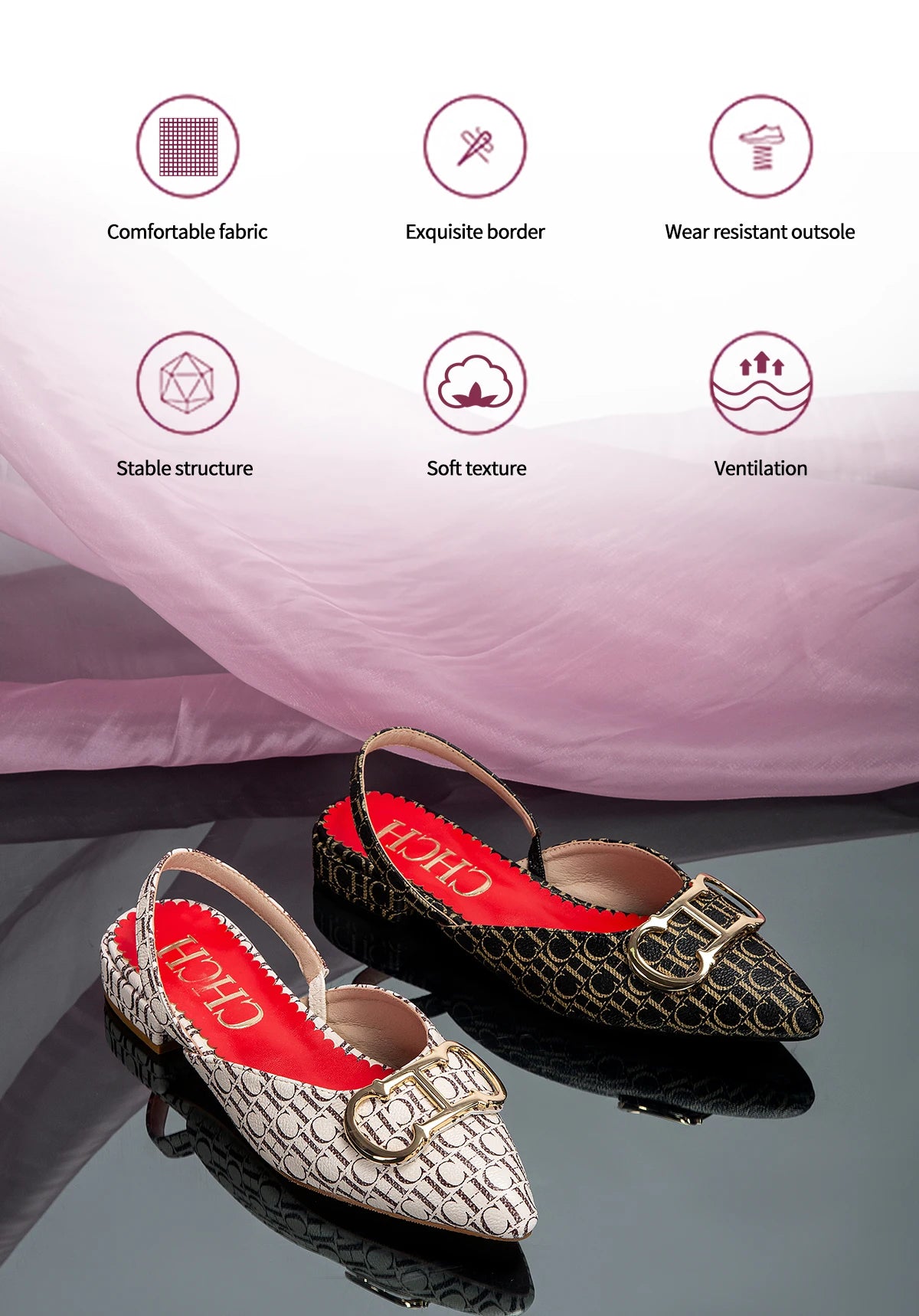 Exquisite Workmanship New Women's Low-heeled Single Shoes Fashion Simple Letters Print Versatile Women's Sandals